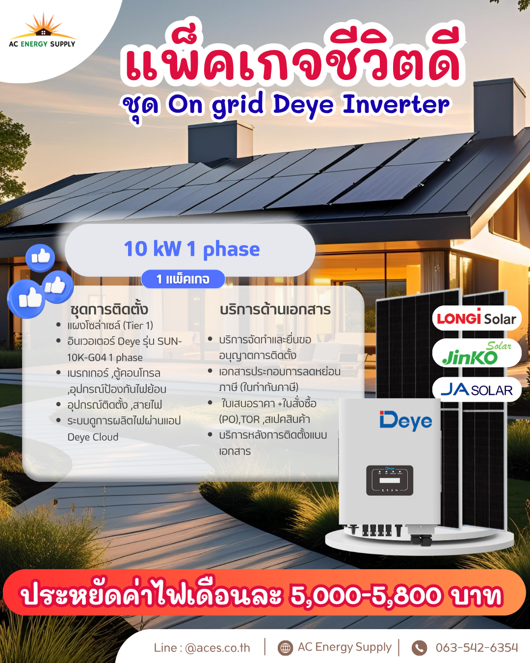 10 kW 1 phase (Deye)